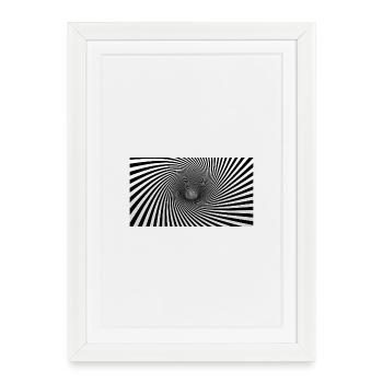 Spirale Noir-Blanche Hypnotique - Affiche encadrée (27 × 37 cm) - blanc - Devant