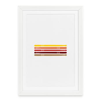Baguettes Batterie Cadeau Batteur - Affiche encadrée (27 × 37 cm) - blanc - Devant