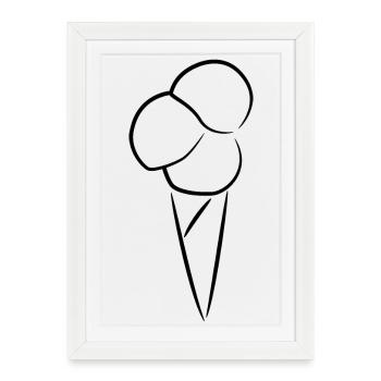 Croquis de crème glacée - Affiche encadrée (27 × 37 cm) - blanc - Devant