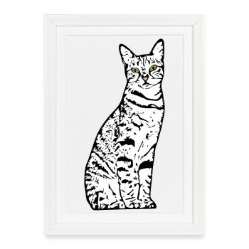 White Cat Cat White Cats Gift - Framed poster (27 × 37 cm) - white - Front