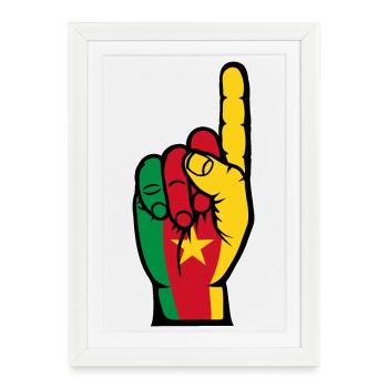 Drapeau du Cameroun numéro 1 - Affiche encadrée (27 × 37 cm) - blanc - Devant