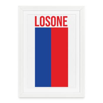 Minimalist Losone Flag Design - Framed poster (27 × 37 cm) - white - Front