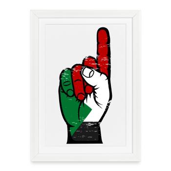 Drapeau soudanais numéro 1 utilisé - Affiche encadrée (27 × 37 cm) - blanc - Devant