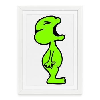 grenouille crier en colère en colère en colère - Affiche encadrée (27 × 37 cm) - blanc - Devant
