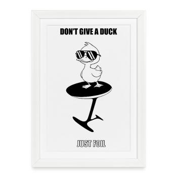 Funny Duck wingfoil - Affiche encadrée (27 × 37 cm) - blanc - Devant