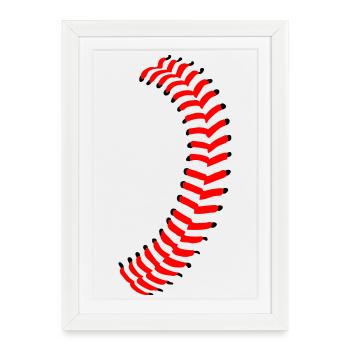Baseball - Framed poster (27 × 37 cm) - white - Front