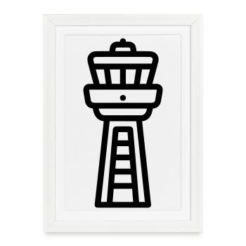 Control Tower - Framed poster (27 × 37 cm) - white - Front