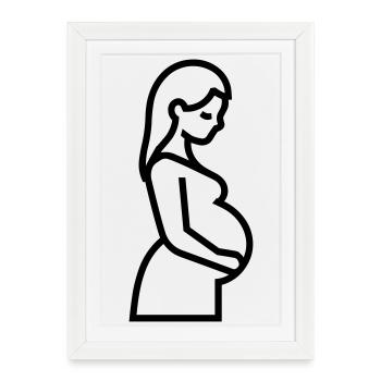 femme enceinte - Affiche encadrée (27 × 37 cm) - blanc - Devant