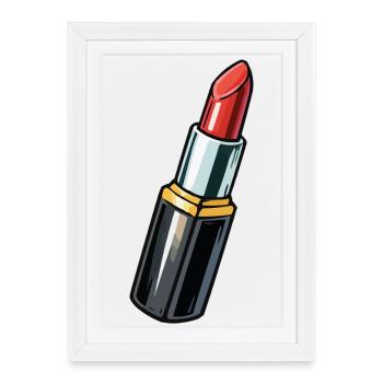 Rouge à lèvres artistique - Affiche encadrée (27 × 37 cm) - blanc - Devant