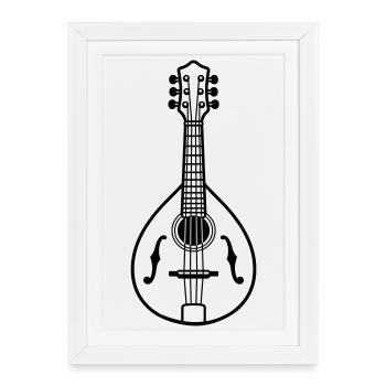 Mandoline - Affiche encadrée (27 × 37 cm) - blanc - Devant