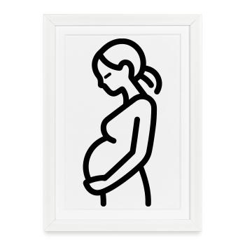 femme enceinte - Affiche encadrée (27 × 37 cm) - blanc - Devant