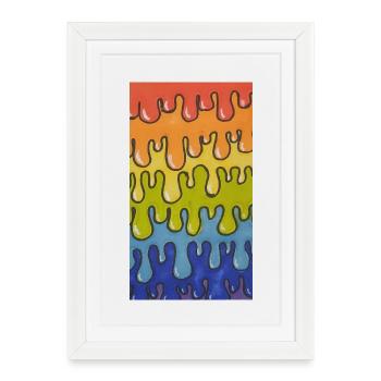 Motif coloré de slime arc-en-ciel - Art du slime - Affiche encadrée (27 × 37 cm) - blanc - Devant