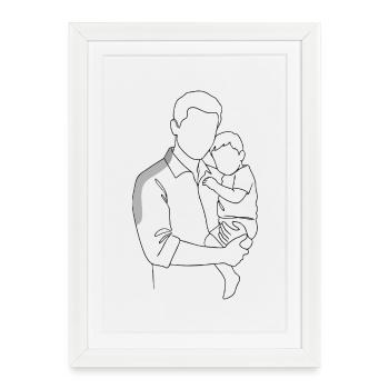 Père et fils - Affiche encadrée (27 × 37 cm) - blanc - Devant
