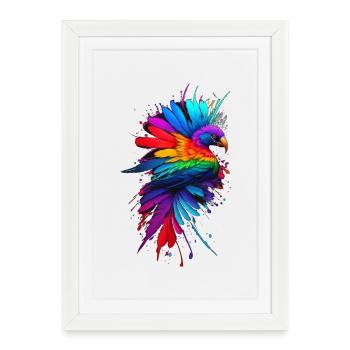 Oiseau de paradis - Affiche encadrée (27 × 37 cm) - blanc - Devant