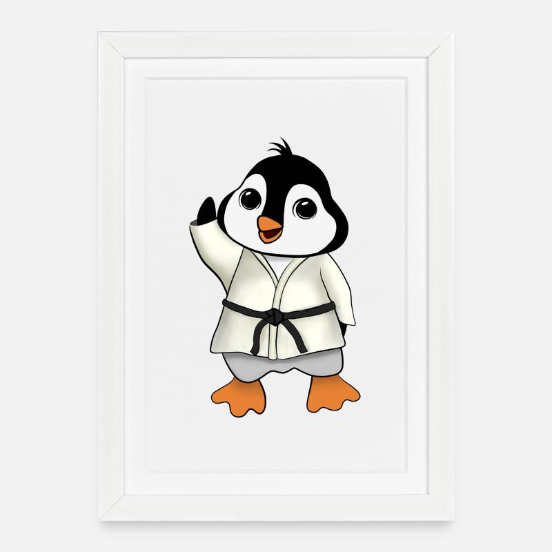 Manchot MA - Affiche encadrée (27 × 37 cm) - blanc