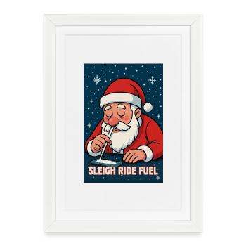 Le traîneau du Père Noël Turbo - Affiche encadrée (27 × 37 cm) - blanc - Devant