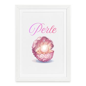 Pearl in the Rose Shell - Framed poster (27 × 37 cm) - white - Front