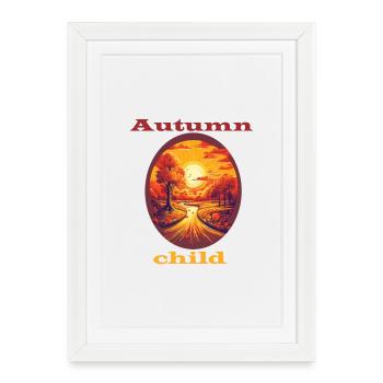 Enfant d’automne - Affiche encadrée (27 × 37 cm) - blanc - Devant