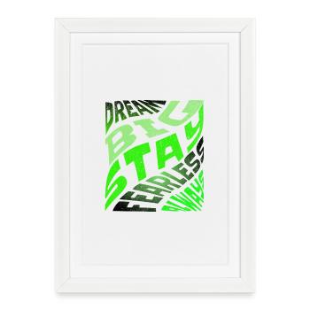 Typographie néon de DREAM BIG - Affiche encadrée (27 × 37 cm) - blanc - Devant