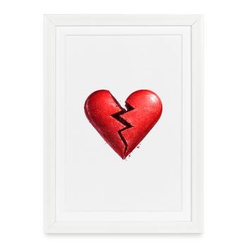broken heart - Framed poster (27 × 37 cm) - white - Front