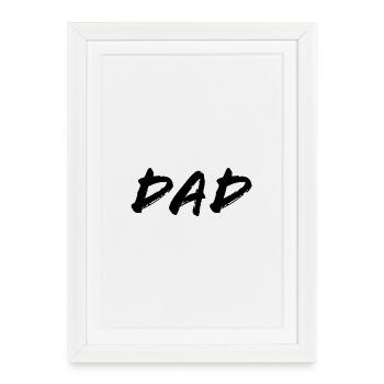 papa - Affiche encadrée (27 × 37 cm) - blanc - Devant