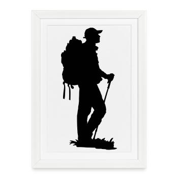 Hiking - Affiche encadrée (27 × 37 cm) - blanc - Devant
