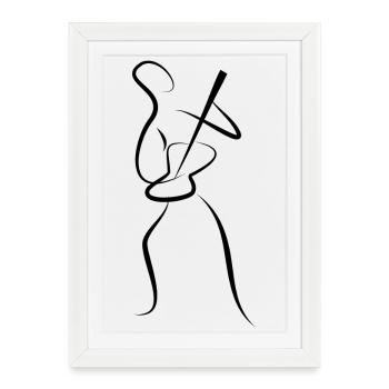 guitariste - Affiche encadrée (27 × 37 cm) - blanc - Devant