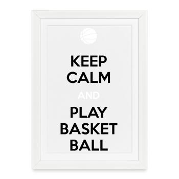 Joueur de basket - Affiche encadrée (27 × 37 cm) - blanc - Devant