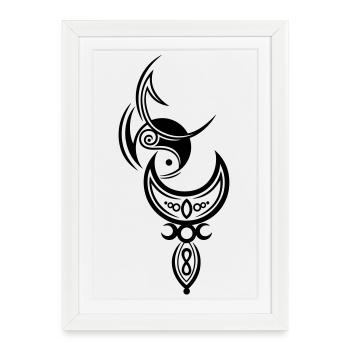 Moon with goddess, triple moon - Framed poster (27 × 37 cm) - white - Front
