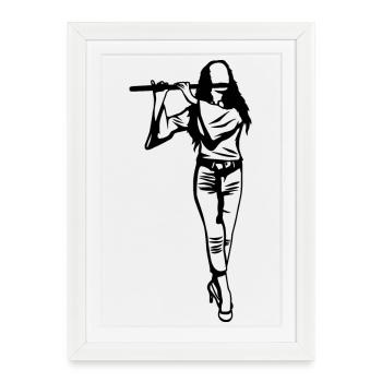 Croquis de la flûte - Affiche encadrée (27 × 37 cm) - blanc - Devant