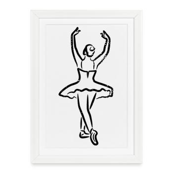 Ballerina Sketch - Framed poster (27 × 37 cm) - white - Front