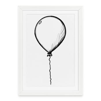 Un ballon - Affiche encadrée (27 × 37 cm) - blanc - Devant