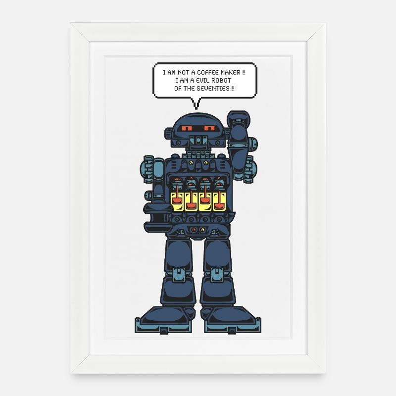 Battery-powered robot - Framed poster (27 × 37 cm) - white