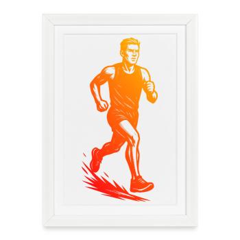 Clear running motif for every day - Framed poster (27 × 37 cm) - white - Front