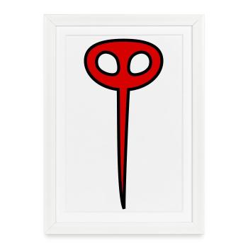 Moustique en rouge - Affiche encadrée (27 × 37 cm) - blanc - Devant