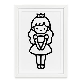 princesse - Affiche encadrée (27 × 37 cm) - blanc - Devant