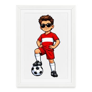 Soccer Boy Austria Soccer Fan Austria Flag - Framed poster (27 × 37 cm) - white - Front