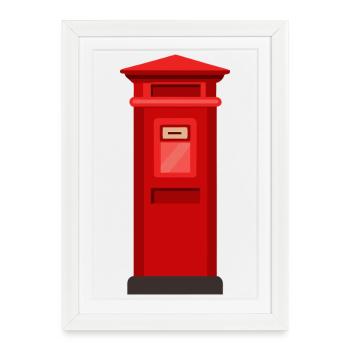 Boîte postale - Affiche encadrée (27 × 37 cm) - blanc - Devant