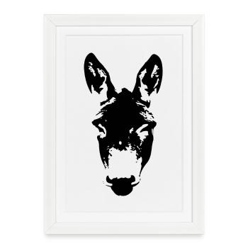 Âne - Affiche encadrée (27 × 37 cm) - blanc - Devant
