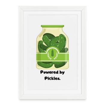 Green cucumbers in a mason jar - Framed poster (27 × 37 cm) - white - Front