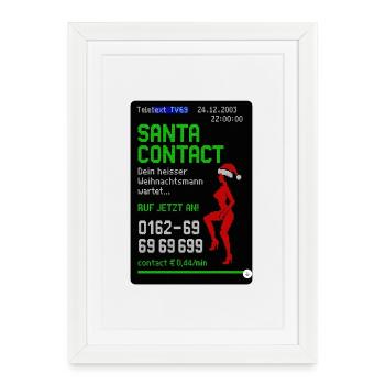 Santa Claus Contact Joke Design - Framed poster (27 × 37 cm) - white - Front