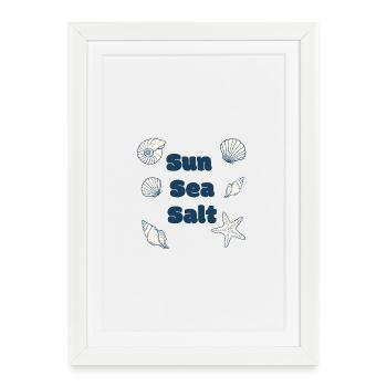 Sun Sea Salt Beach Ocean Coastal Summer Design - Framed poster (27 × 37 cm) - white - Front
