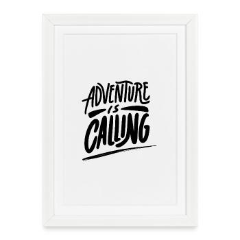 Adventure is calling - Gerahmtes Poster (27 × 37 cm) - Weiß - Vorne