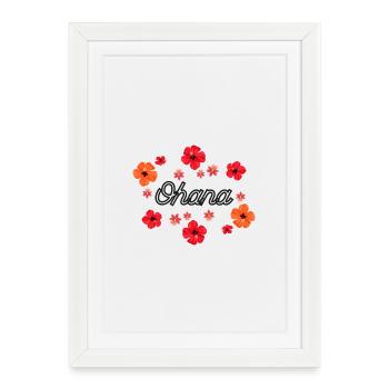 Ohana, signifie famille - Affiche encadrée (27 × 37 cm) - blanc - Devant
