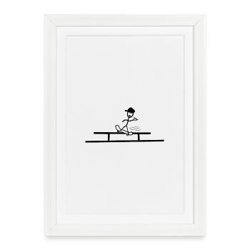 Skateboard Grind Rail Shaka Cool Hip Hop - Framed poster (27 × 37 cm) - white - Front