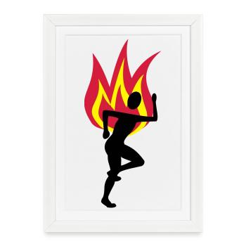 Jogger fire flame - Framed poster (27 × 37 cm) - white - Front