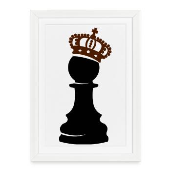 Pawnking - Affiche encadrée (27 × 37 cm) - blanc - Devant