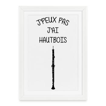 Hautbois / Hautboïste / Musique / Hautboiste - Affiche encadrée (27 × 37 cm) - blanc - Devant