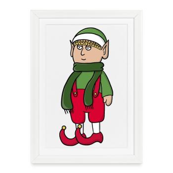 Prêt pour Noël - Affiche encadrée (27 × 37 cm) - blanc - Devant