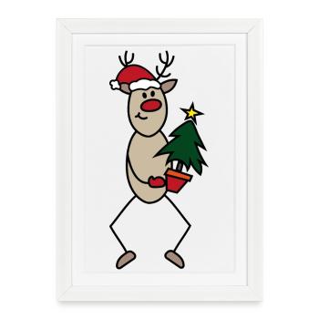 Noël drôle - Affiche encadrée (27 × 37 cm) - blanc - Devant